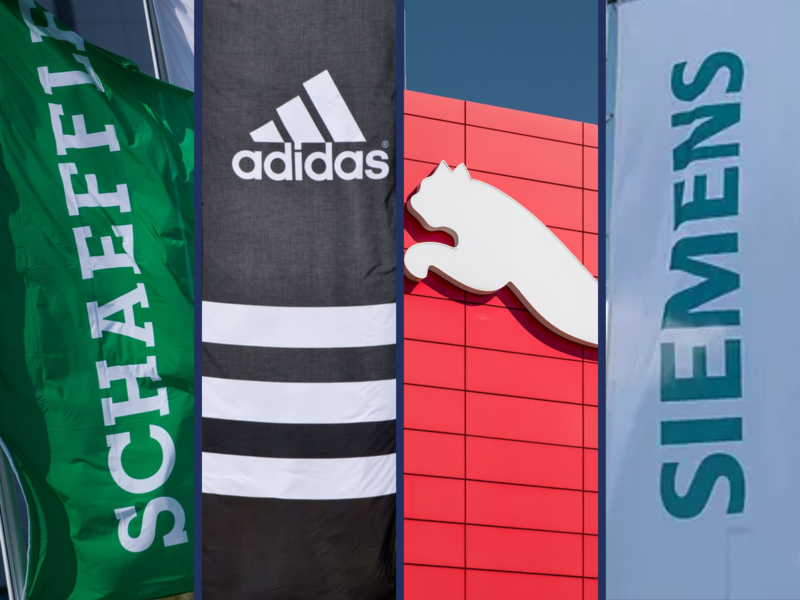 Siemens Adidas Puma Schaeffler Collage