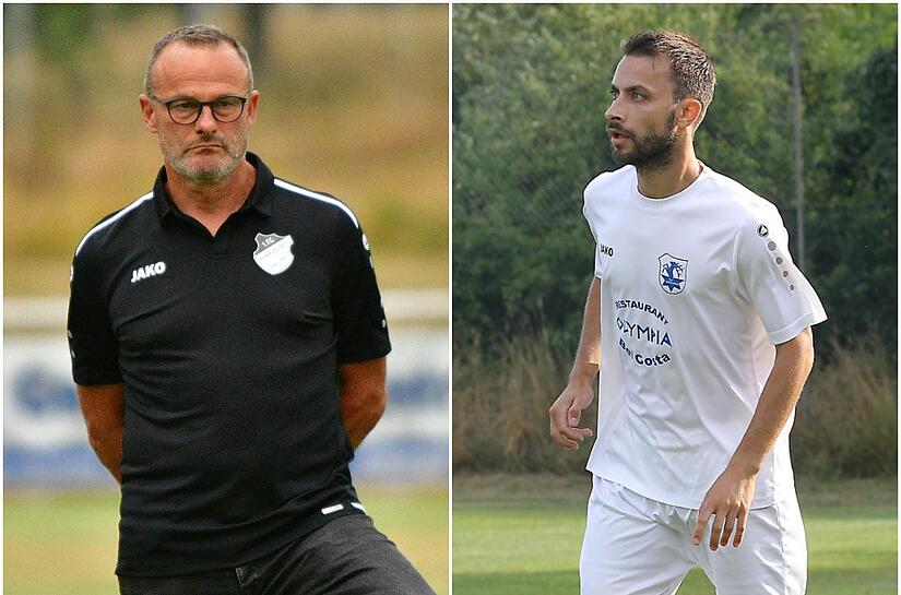 Unter Armin Eck (li.) machte Daniel Sch&auml;ffler (re.) vor 17 Jahren seine ersten Schritte im Herrenbereich &ndash; nun treffen beide am 1. Spieltag als Bezirksliga-Trainer aufeinander.