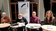 Der Arge-Vorstand (v.l.): Elisabeth Seem&uuml;ller, Rudolf Zahn, Veronika Raab und Volker Hoffmann bei der Sitzung am 18. November in der Kufa &ndash; Markus Loch war dienstlich verhindert.