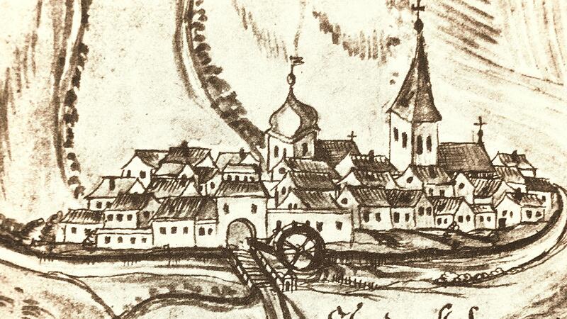 Ebermannstadt um 1800 gezeichnet von Eisenschmid &ndash; das Bild ist in der Festschrift &bdquo;Tausend Jahre Ebermannstadt&ldquo; aus dem Jahr 1981 zu finden.Forchheim & Fr&auml;nkische Schweiz