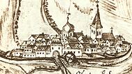 Ebermannstadt um 1800 gezeichnet von Eisenschmid &ndash; das Bild ist in der Festschrift &bdquo;Tausend Jahre Ebermannstadt&ldquo; aus dem Jahr 1981 zu finden.Forchheim & Fr&auml;nkische Schweiz