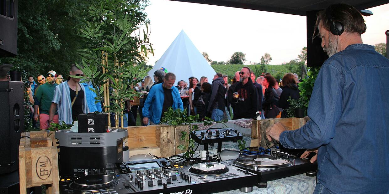 Techno am Vogelsang in den Weinbergen bei Markt Einersheim für