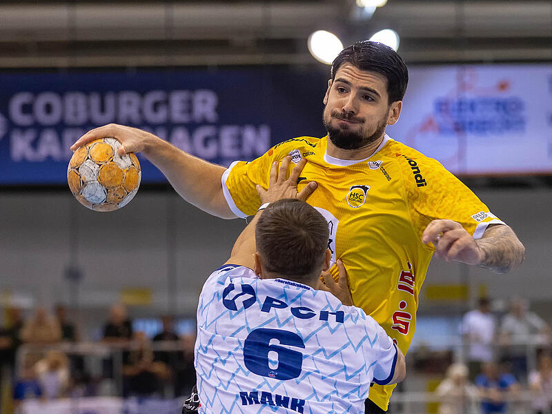 Bester HSC-Schütze und auffälligster Coburger beim Auftakt gegen Potsdam: Savvas Savvas. Bester HSC-Schütze und auffälligster Coburger beim Auftakt gegen Potsdam: Savvas Savvas.