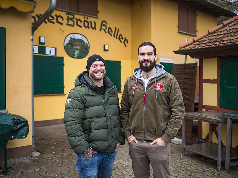 Sie sind die neuen P&auml;chter im Wagner Keller Kemmern: Tim Heim (links) und Moritz Fleischmann