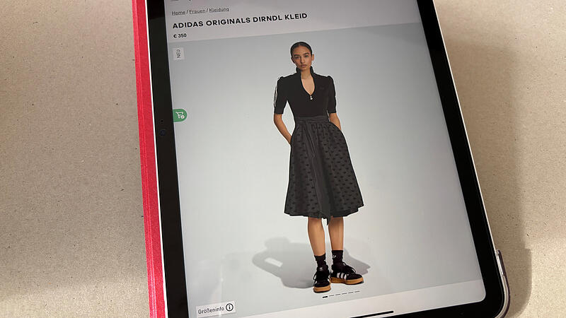 So sieht es aus, das Oktoberfest-Dirndl von Adidas, erhältlich im eigenen Onlineshop