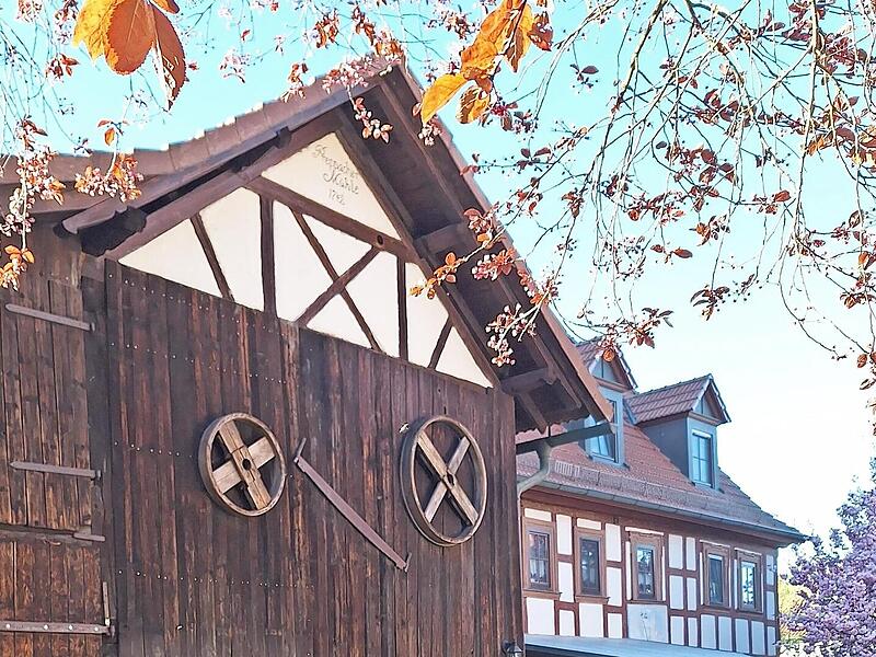 Die F&uuml;hrung durch Unterpreppach pr&auml;sentierte auch verborgene Orte. Das Bild zeigt die alte M&uuml;hle an der fr&uuml;heren Preppach.