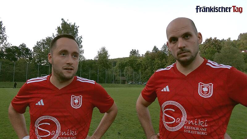 Dominik Hofmann und Christian Distler, die beiden Spielertrainer der SpVgg Dürrbrunn-Unterleinleiter, äußern sich nach dem Derby gegen den TSV Ebermannstadt.