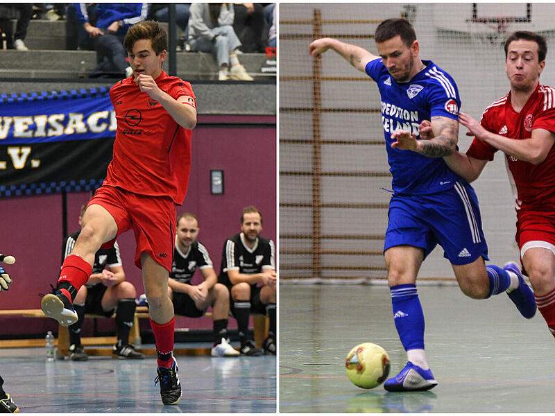 Der TV Ebern (links) und der TSV M&ouml;nchr&ouml;den (rechts, blaue Trikots) geh&ouml;ren zu den gro&szlig;en Favoriten am Vorrundentag in Bad Rodach am Samstag.