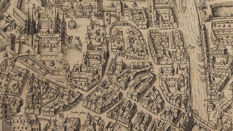 Ein Meisterwerk aus der Zeit des 30-J&auml;hrigen Krieges: Der Zweidler-Plan zeigt die Bamberger Altstadt im Jahr 1602.