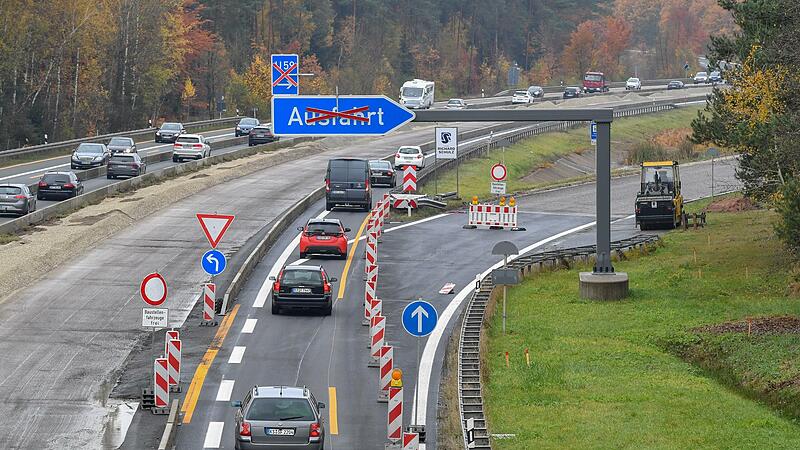 An der Ausfahrt Bamberg-S&uuml;d wird noch weiter gearbeitet.
