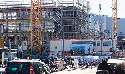 Auf der Atrium-Baustelle ist seit einigen Wochen der Baufortschritt deutlich erkennbar.