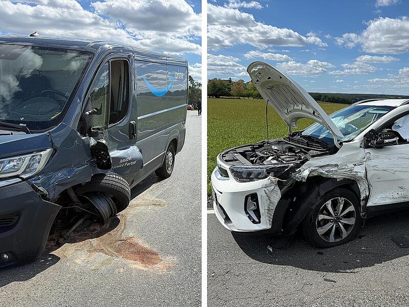 Heftiger Unfall im Kreis Bamberg: Amazon-Transporter kracht in Auto Heftiger Unfall im Kreis Bamberg: Amazon-Transporter kracht in Auto