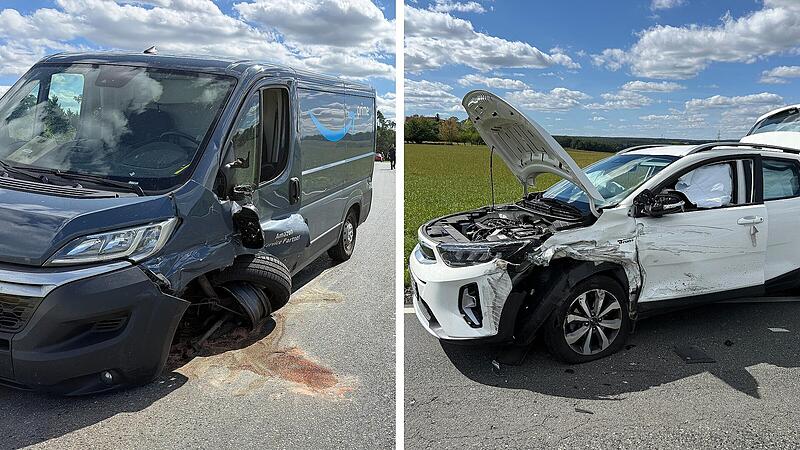 Heftiger Unfall im Kreis Bamberg: Amazon-Transporter kracht in Auto Heftiger Unfall im Kreis Bamberg: Amazon-Transporter kracht in Auto