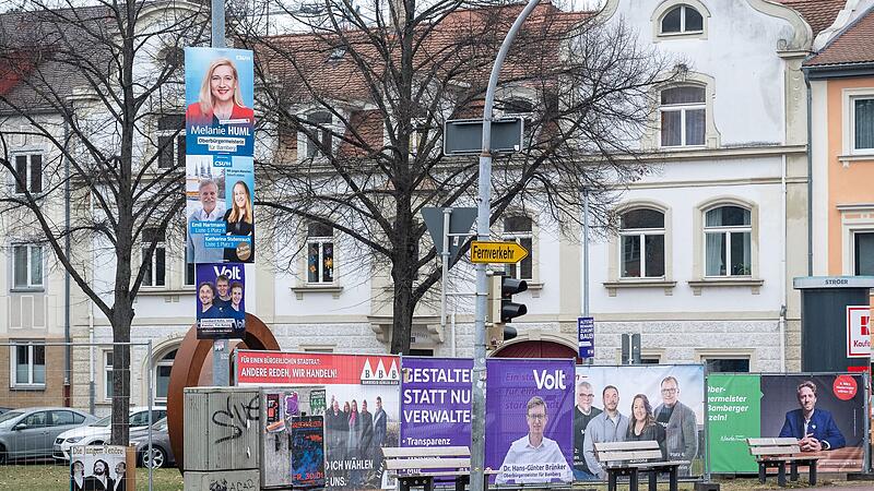 Wahlplakatschlacht 2026 am Markusplatz Bamberg