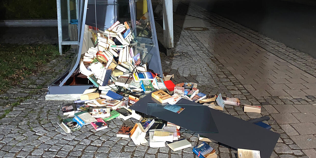 Bookcase destroyed: Mayor offers reward
