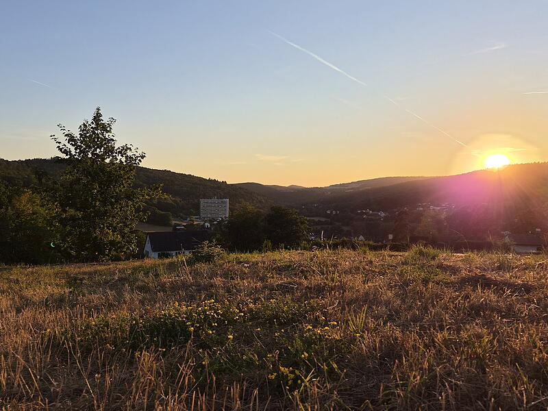 An der Grillh&uuml;tte Edelruh in Bad Br&uuml;ckenau haben am 12. August 2026 Interessierte die Sonnenfinsternis beobachtet.