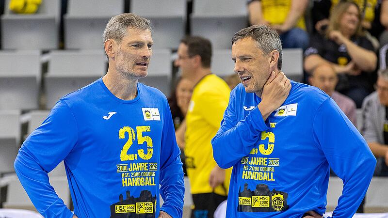 In einem Team: Weltmeister Henning Fritz und HSC-Vorstandssprecher Stefan Apfel (rechts) In einem Team: Weltmeister Henning Fritz und HSC-Vorstandssprecher Stefan Apfel (rechts)