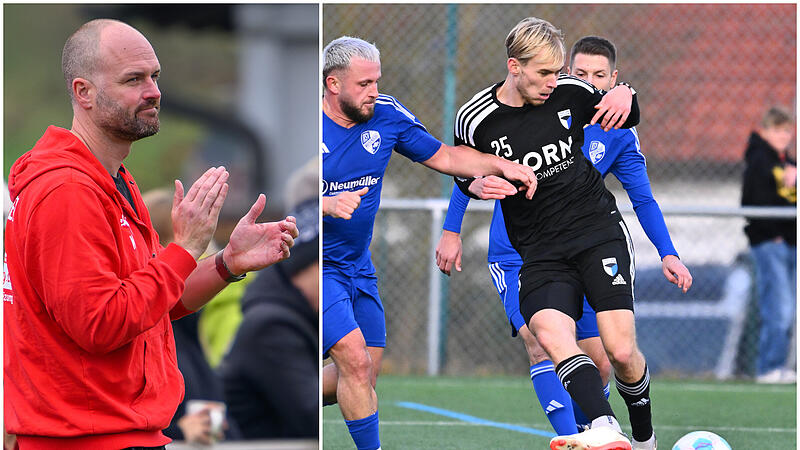 Buckenhofens Trainer Markus Fischer freut sich &uuml;ber Winterneuzugang Benedikt K&uuml;hn von der SpVgg Jahn Forchheim,