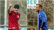 Fabian Baumgärtl (rechts) trifft mit seinem FC Oberhaid am Sonntagvormittag auf den TV Ebern mit Laurenz Graß.