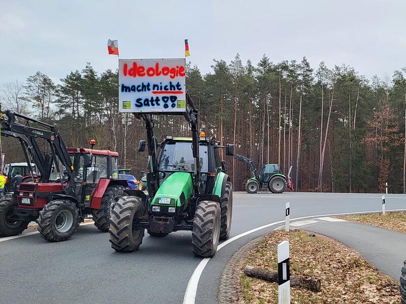 Blockade am 8. Januar 2024 bei AdelsdorfForchheim & Fränkische Schweiz