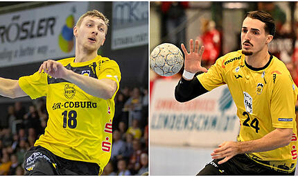 Pr&auml;gten das Spiel des HSC Coburg im R&uuml;ckraum: Arkadiusz Ossowski und Mikael Helmersson.