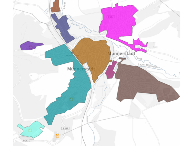 Ein Beispiel, wie die Quartiere in der Kernstadt eingeteilt wurden.