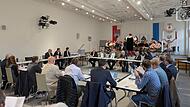 Konstituierende Sitzung des Stadtrats Münnerstadt Alte Aula Der neue Stadtrat kam am 12. Mai zusammen, zur Feier des Abends spielte ein Teil des Jugendblasorchesters.