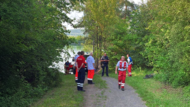 Tongrube Dörfles-Esbach: Etwa 60 Rettungskräfte waren im Einsatz. Tongrube Dörfles-Esbach: Etwa 60 Rettungskräfte waren im Einsatz.