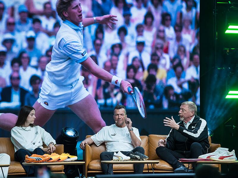 Tennis-Legende Boris Becker (re.) erz&auml;hlte, wie er als 17-J&auml;hrige Wimbledon gewann.