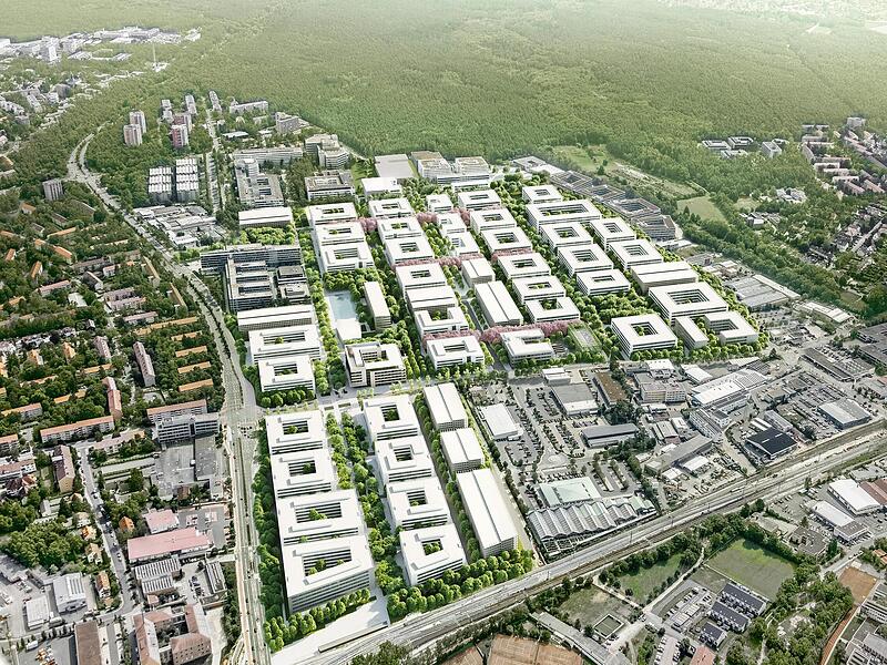 Diese Animation von Siemens zeigt das geplante Ausma&szlig; des Campus.
