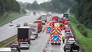 Vollsperrung wegen Lastwagenbrands auf der Autobahn 9