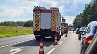 An der Autobahnauffahrt zur A7 7Richtung Kassel bei Oberthulba staute es sich.