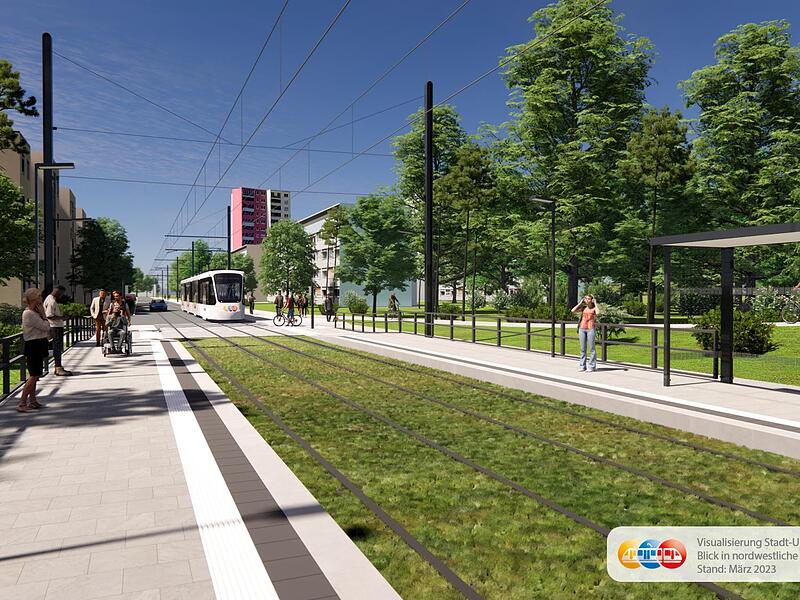 Eine Computergrafik zeigt, wie die Stadt-Umland-Bahn künftig aussehen könnte. Sie soll zwischen Herzogenaurach und Erlangen fahren. Eine Computergrafik zeigt, wie die Stadt-Umland-Bahn künftig aussehen könnte. Sie soll zwischen Herzogenaurach und Erlangen fahren.