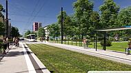 Eine Computergrafik zeigt, wie die Stadt-Umland-Bahn künftig aussehen könnte. Sie soll zwischen Herzogenaurach und Erlangen fahren. Eine Computergrafik zeigt, wie die Stadt-Umland-Bahn künftig aussehen könnte. Sie soll zwischen Herzogenaurach und Erlangen fahren.