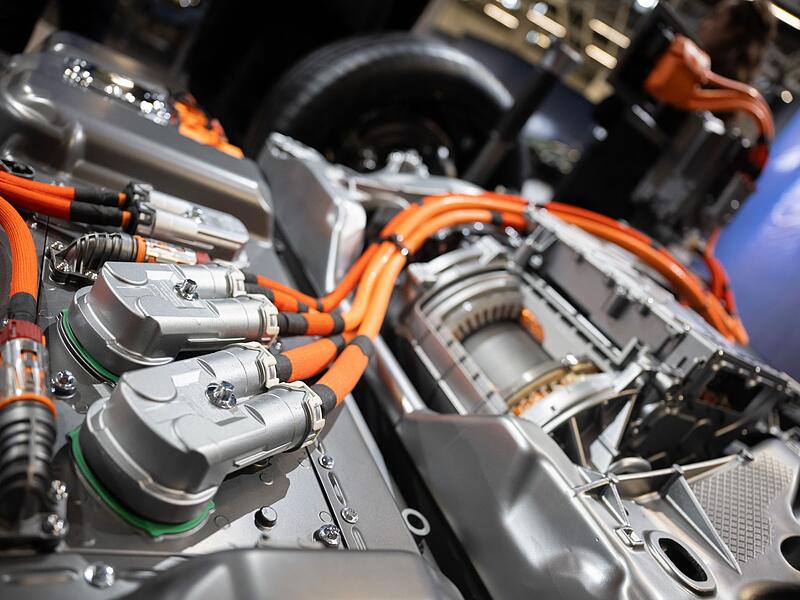 Fahrgestell mit Batterie f&uuml;r ein E-Auto