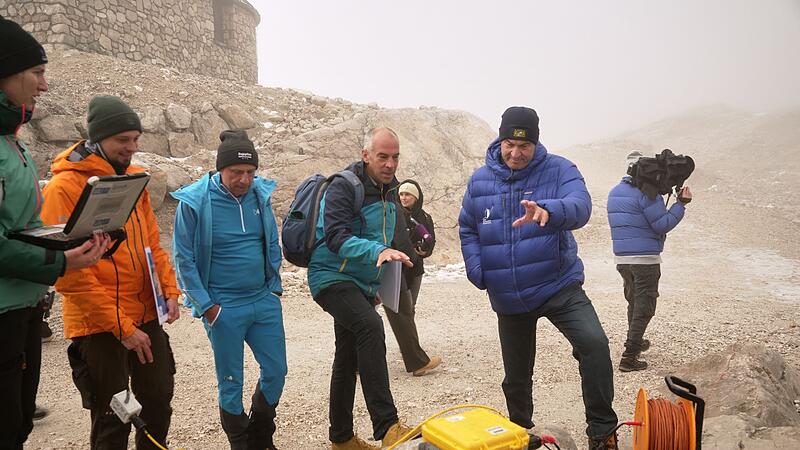 S&ouml;der und Glauber auf der Zugspitze bei Klimaschutzprojekten