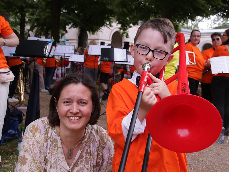 Hannes Kessler und Mama Liane nahmen am Symphonic Mob 2023 teil.
