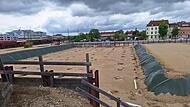 Dunkle Wolken über der Eco Square-Baustelle: Wann und ob das ambitionierte Wohnprojekt in Bahnhofsnähe umgesetzt wird, ist weiter offen.
