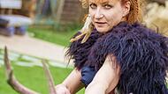 Sigrun Schörner inszeniert in der Obermain-Therme ihren Show-Aufguss als Keltenfürstin Boudicca.