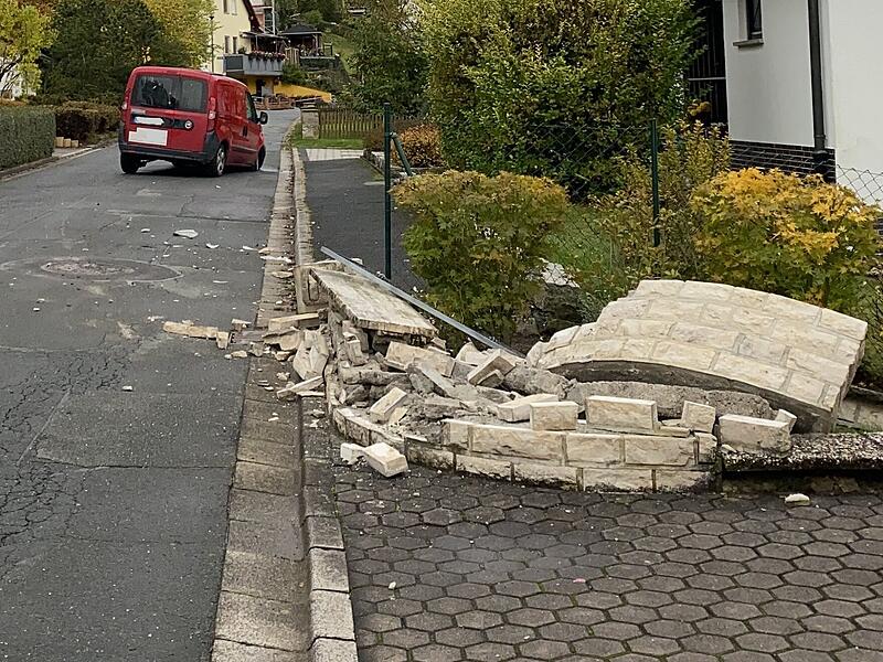 Unfall Sandsteinmauer