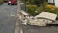 Unfall Sandsteinmauer