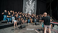 Ein Höhepunkt für den Bamberger Kneipenchor „Mädelsabend“: Ihr Auftritt beim Southside-Musikfestival.