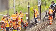 Brandanschläge auf Zugsteuerungskabel, hier nahe Lille, legten drei TGV-Hochgeschwindigkeitsstrecken lahm. &#160;&#160;
