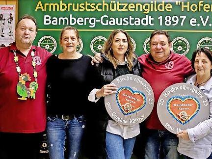 „Göger-König“ Frank Stärk, Sabine Hofmann, Caroline Küffner, Winfried Schatz und Ute Grasser (v. l.). Es fehlt Josephine Mackert.