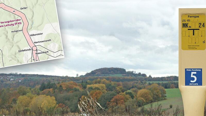 Dieser noch freie Blick von Detter aus auf den Windbühel (Mitte) und Roßbach (links) könnte künftig durch circa 60 Meter hohe Strommasten verstellt sein – wenn die Bundesnetzagentur sich für den von Tennet vorgeschlagenen Verlauf der Fulda-Main-St... Dieser noch freie Blick von Detter aus auf den Windbühel (Mitte) und Roßbach (links) könnte künftig durch circa 60 Meter hohe Strommasten verstellt sein – wenn die Bundesnetzagentur sich für den von Tennet vorgeschlagenen Verlauf der Fulda-Main-St...