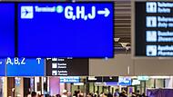 Andrang am Flughafen Frankfurt Andrang am Flughafen Frankfurt