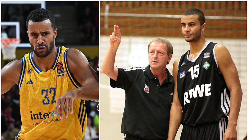 Johannes Thiemann lernte die Basketball-Grundlagen unter anderem bei Ulf Schabacker (rechts). Heute geh&ouml;rt der Albatros zu den besten Centern Europas.