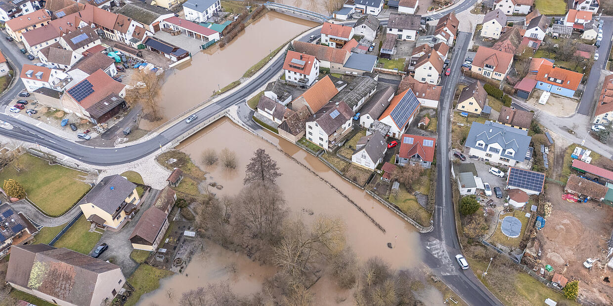 Spectacular footage of the flooding near Bamberg