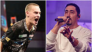 Treten am Samstagabend gemeinsam bei der Promi-Darts-WM in Düsseldorf an: Frankens Dartsprofi Ricardo Pietreczko (links) und Rapper Eko Fresh