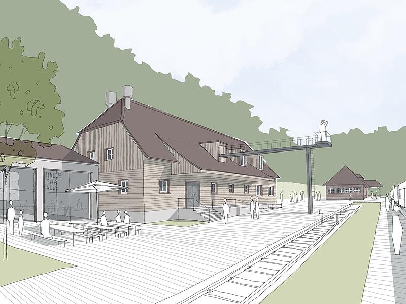 So k&ouml;nnte der Bahnhof Behringersm&uuml;hle nach Vorstellung des Architektenb&uuml;ros einmal aussehen.